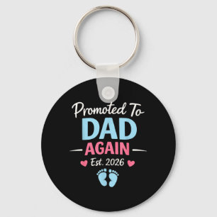 Funny Promoted to Dad 2026 New Baby Announcement Keychain