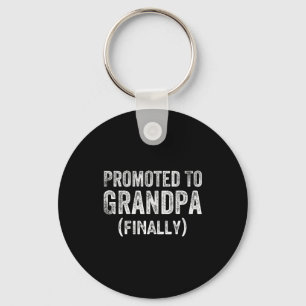 Funny Promoted To Grandpa Finally Pregnancy Announ Keychain