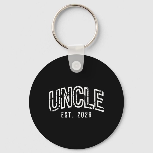 Funny Promoted to New Uncle Est 2026 First Time Keychain (Front)
