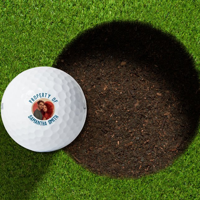 Funny Property of {Name} Photo Simple Personalized Golf Balls (Creator Uploaded)