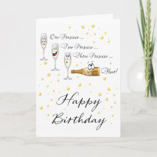 Funny Prosecco Countdown Birthday Card