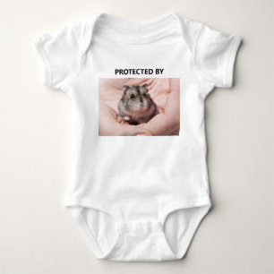 Funny Protected By Hamster Photo Baby Bodysuit