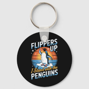 Funny Protest Tariff Penguins Protest Against Tari Keychain