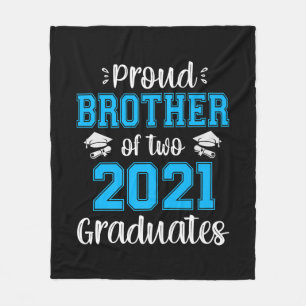 Funny Proud Brother of  2021 Graduates T-shirt Fleece Blanket
