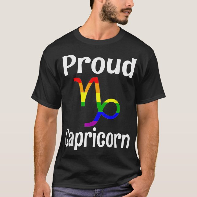 Funny Proud Capricorn Gay Zodiac Sign Astrology LG T-Shirt (Front)