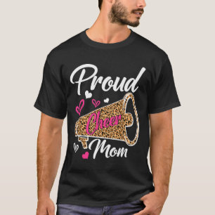 Funny Proud Cheer Mom Leopard Mothers Day Women T-Shirt