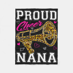 Funny Proud Cheer Nana Leopard Mothers Day Women Fleece Blanket