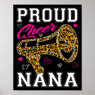 Funny Proud Cheer Nana Leopard Mothers Day Women Poster