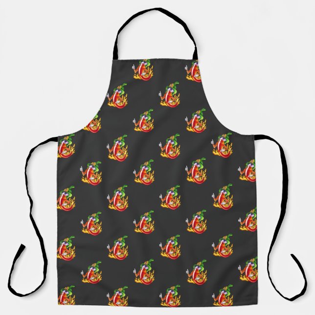 Funny Proud Firefighter Chili All-Over Print Apron (Front)