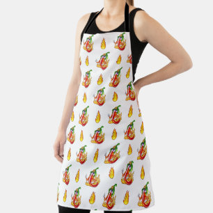 Funny Proud Firefighter Chili On Fire Gives Thumbs Apron