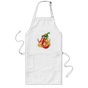 Funny Proud Firefighter Chili On Fire Gives Thumbs Long Apron