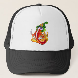 Funny Proud Firefighter Chili On Fire Gives Thumbs Trucker Hat