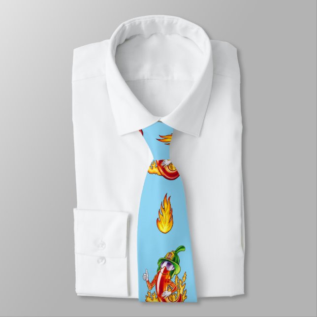 Funny Proud Firefighter Chili Tie (Tied)