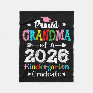 Funny proud grandma of a class of 2026 kindergarte fleece blanket