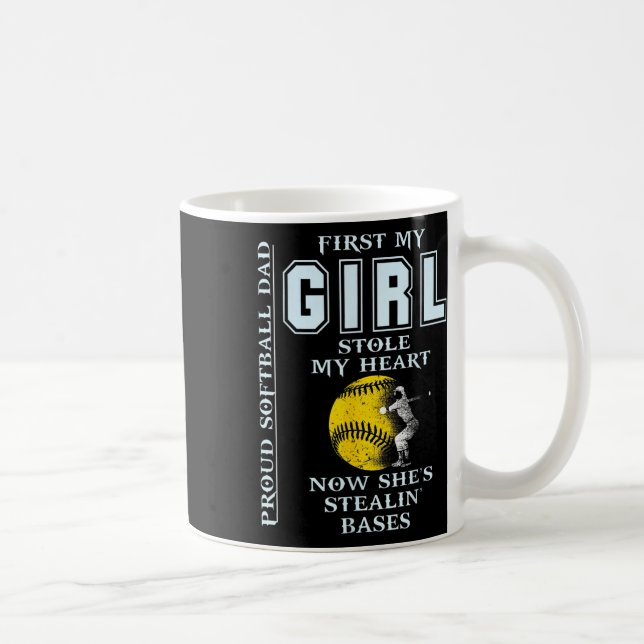 Funny Proud Softll Dad - Girl Stole My Heart  Coffee Mug (Right)