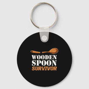 Funny Proud Wooden Son Survivor Men Women Toddler  Keychain