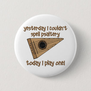 funny psaltery 2 inch round button