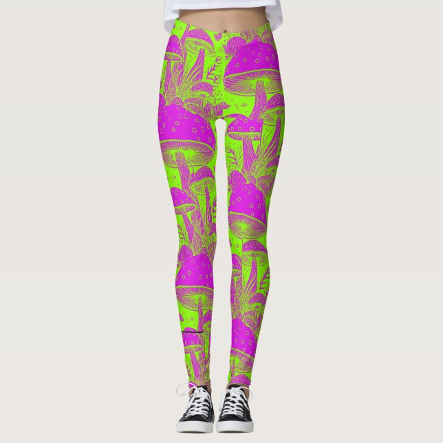 Funny psicodelic - Mushroom Leggins  Leggings (Front)