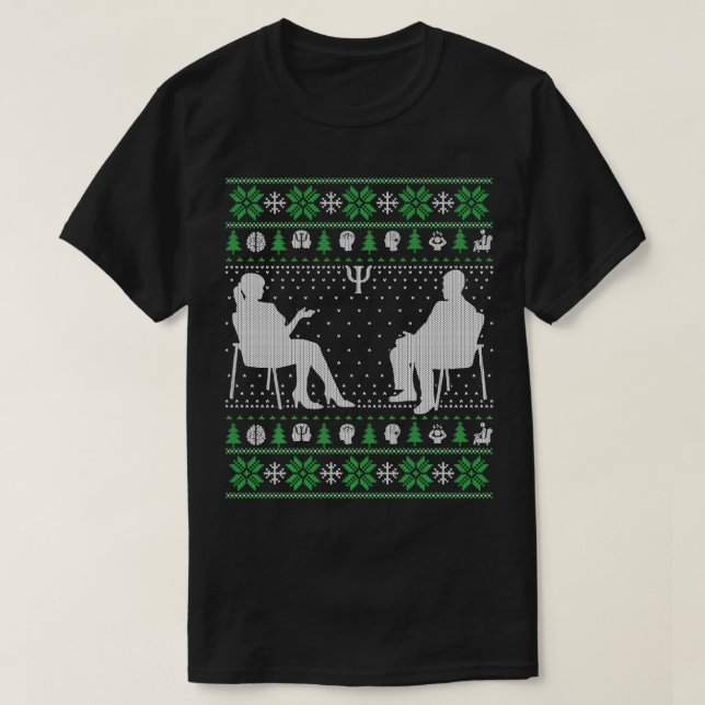 Funny Psychologist Psychology Christmas Ugly Sweat T-Shirt (Design Front)