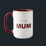 Funny Psychology Statistics Mug | Significant Mum<br><div class="desc">Some mums are just different — and science agrees. This funny psychology and statistics–inspired design celebrates a significant mum with a clever nod to p-values and academic humour. Featuring the subtle notation P < 0.01, it’s a smart way of saying this mum isn’t great by chance — he’s proven. Perfect...</div>