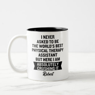 Funny PTA Personalized Physical Therapy Assistant Two-Tone Coffee Mug