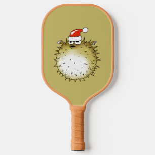 Funny Puffer Fish Christmas Pickleball Paddle