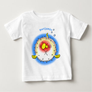 Funny puffer fish porcupine fish cartoon baby T-Shirt