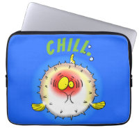 Funny puffer fish porcupine fish cartoon
