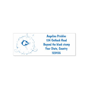 Funny puffer fish porcupine fish cartoon self-inking stamp