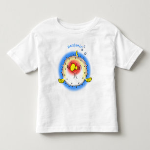Funny puffer fish porcupine fish cartoon toddler t-shirt