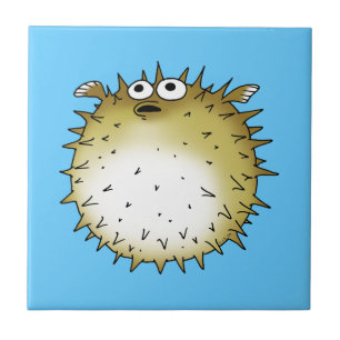 funny puffer fish tile