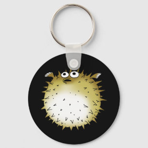 funny pufferfish cartoon keychain