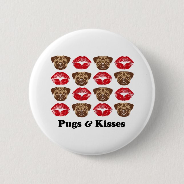 Funny Pug 2 Inch Round Button (Front)