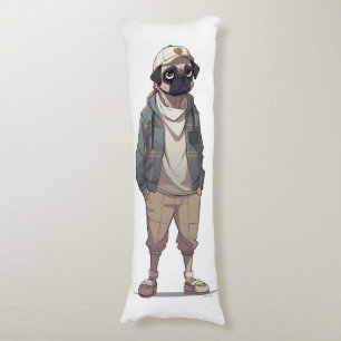 Funny Pug Anime Body Pillow