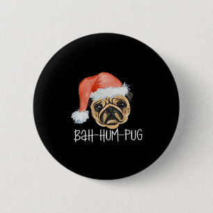 Funny Pug Christmas Dog Mom Dad Pajamas Oversized  2 Inch Round Button
