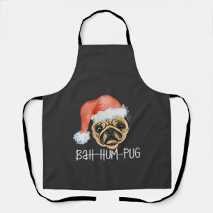 Funny Pug Christmas Dog Mom Dad Pyjamas Oversized Apron
