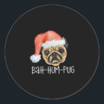 Funny Pug Christmas Dog Mom Dad Pyjamas Oversized  Classic Round Sticker<br><div class="desc">Funny Pug Christmas Dog Mom Dad Pyjamas Oversized T-Shirt</div>