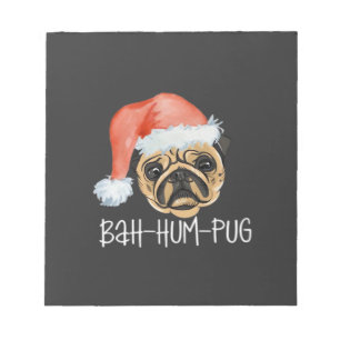 Funny Pug Christmas Dog Mom Dad Pyjamas Oversized Notepad