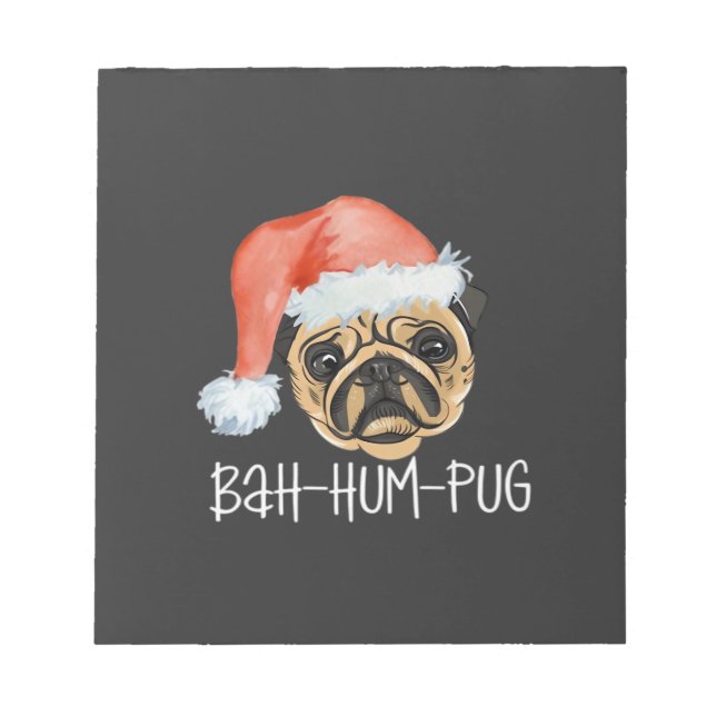 Funny Pug Christmas Dog Mom Dad Pyjamas Oversized  Notepad (Front)