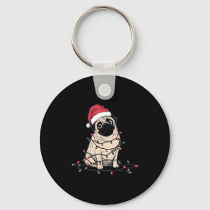 Funny Pug Christmas Graphics Dog Lights Lover Owne Keychain