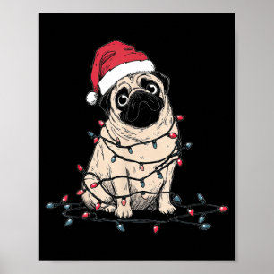 Funny Pug Christmas Graphics Dog Lights Lover Owne Poster
