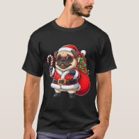 Funny Pug Christmas Santa Outfit Xmas Mom Dad Kids