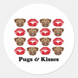 Funny Pug Classic Round Sticker