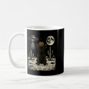 Funny Pug Cowboy Western Dog Ufo Coffee Mug