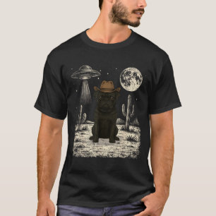 Funny Pug Cowboy Western Dog Ufo T-Shirt