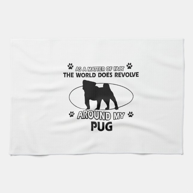 Funny Pug designs Kitchen Towel (Horizontal)