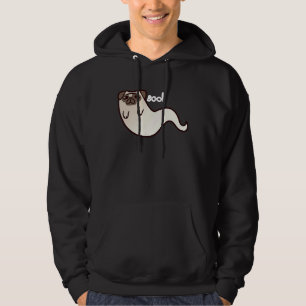 Funny Pug Dog Ghost BOO Halloween Scary spooky T Hoodie