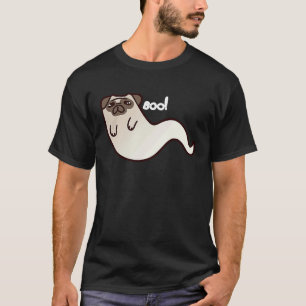 Funny Pug Dog Ghost BOO Halloween Scary spooky T T-Shirt