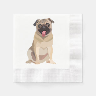Funny Pug Dog Pet Lover Gift For Lover Napkin