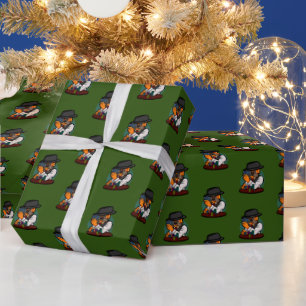 Funny Pug Dog Pet Playing Black Jack 21 Smoking   Wrapping Paper